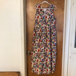 Kade Collection Vintage Children of the World Holding Hands Kitschy Maxi Dress